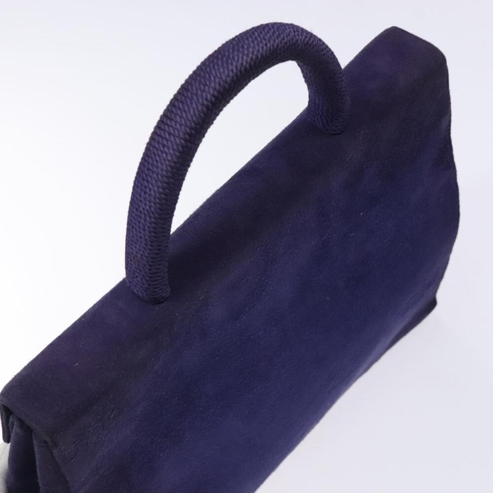 PRADA Hand Bag Suede Purple Gold - Picture 6 of 12